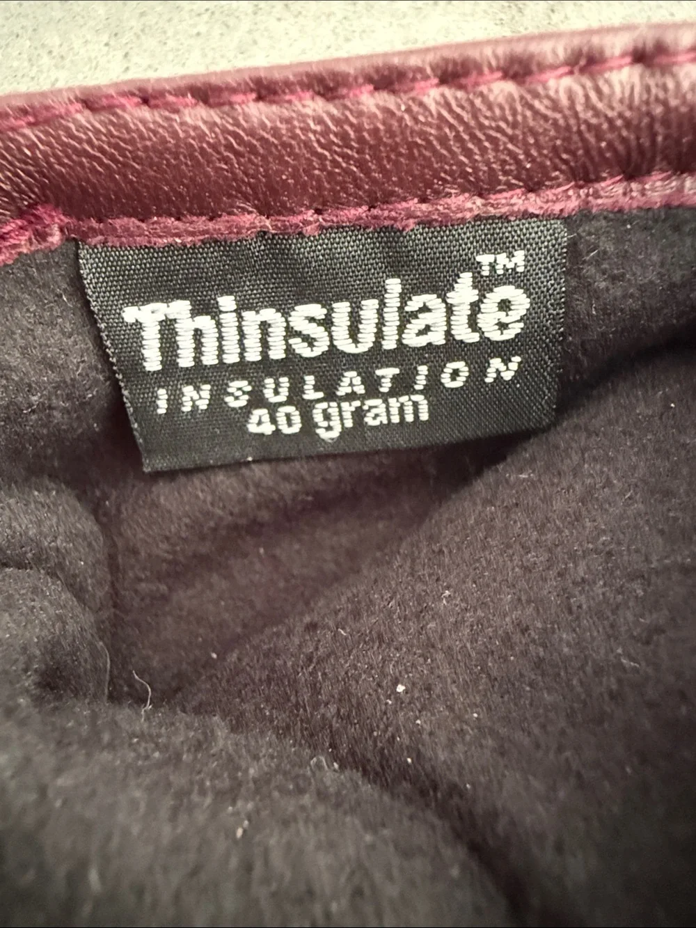 3M Thinsulate Leather Gloves. SO SOFT! Women's. Burgundy/Mauve. Size Large.